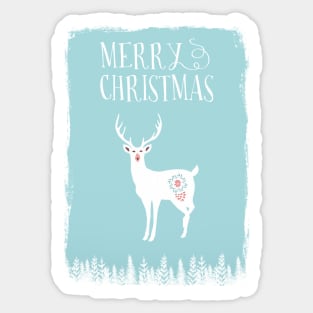 White Christmas Stag Sticker